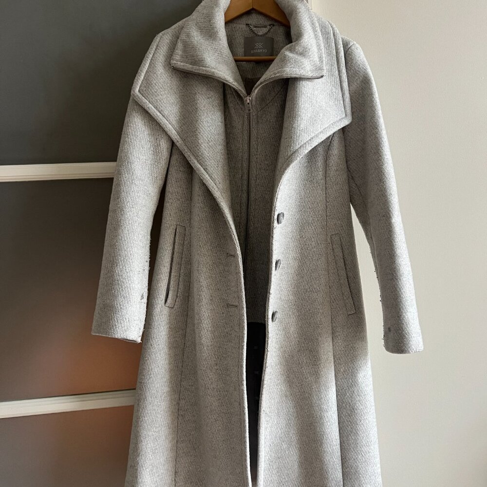 SOIA & KYO Wool Double Collar Coat - Picture 1 of 5